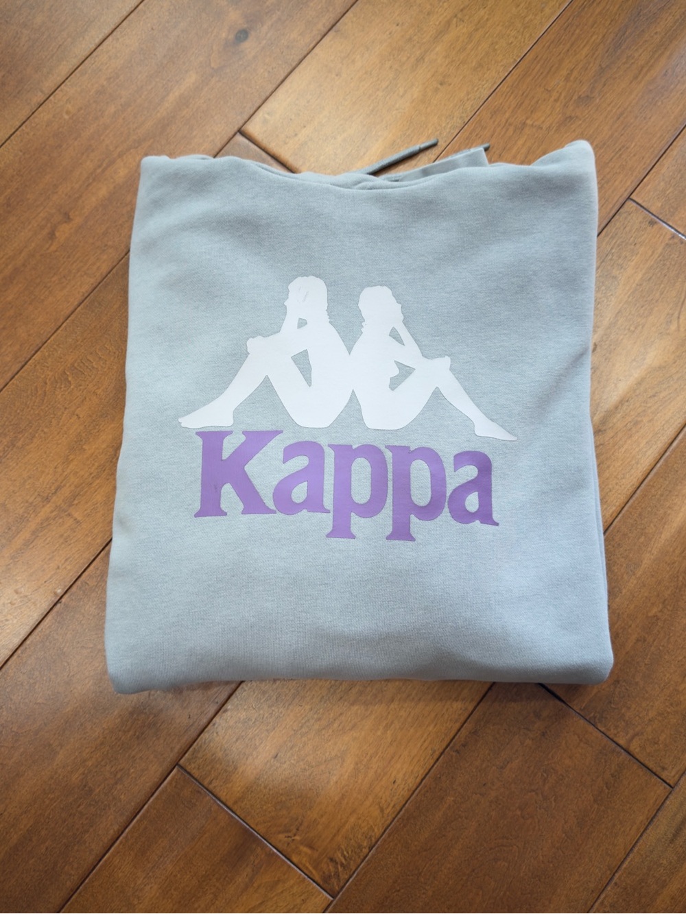 Kappa Light Gray Hoodie with Purple Logo - Picture 14 of 14